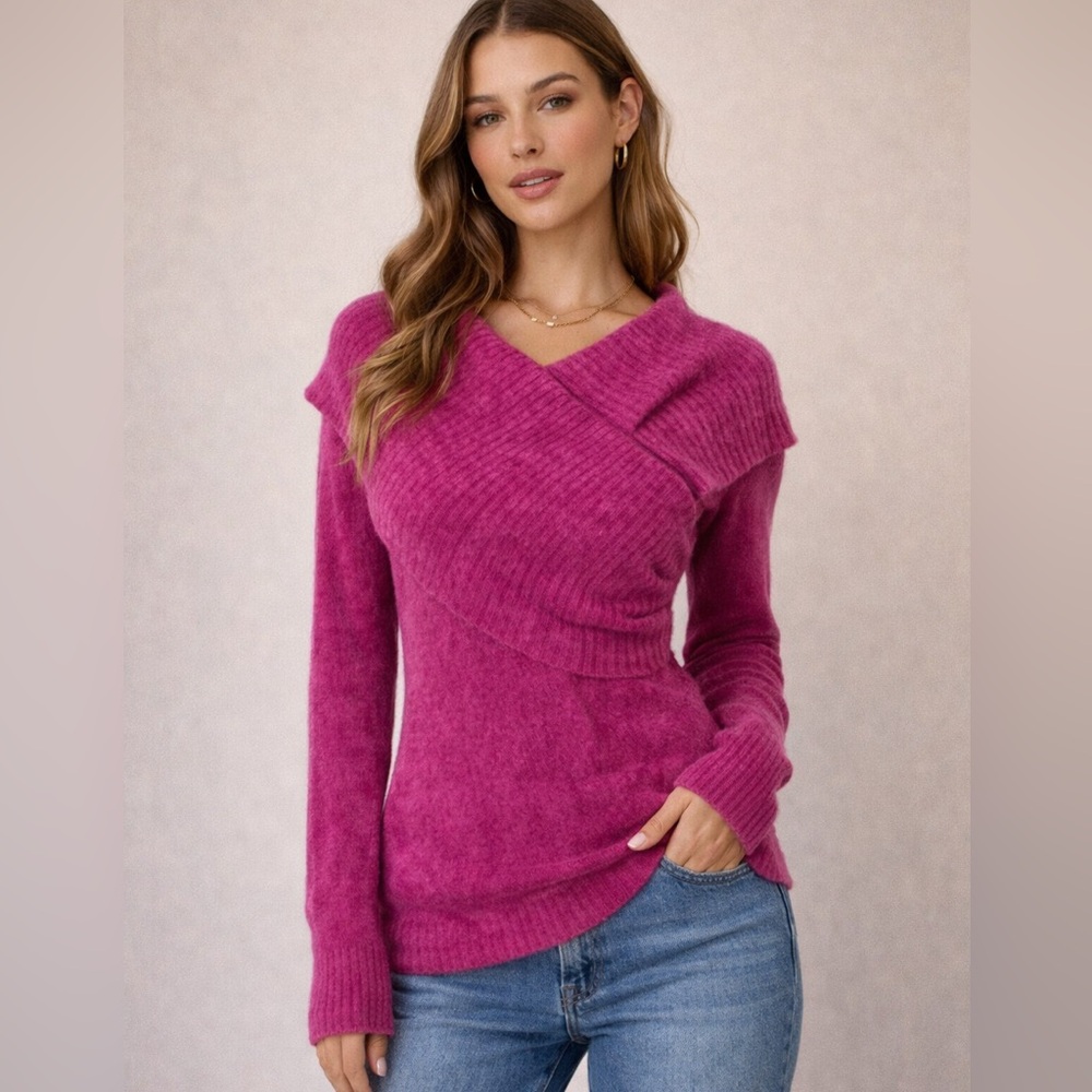 Athleta Sochi Cozy Sweater Magenta Pink Women’s Size Small